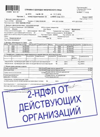 Купить справку 2 НДФЛ для банка
