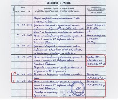 Восстановление записей в трудовую книжку
