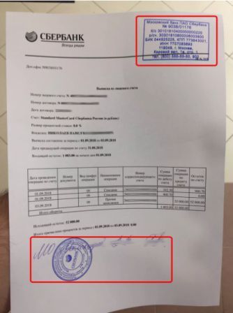 Оформление выписки со счета банка для визы